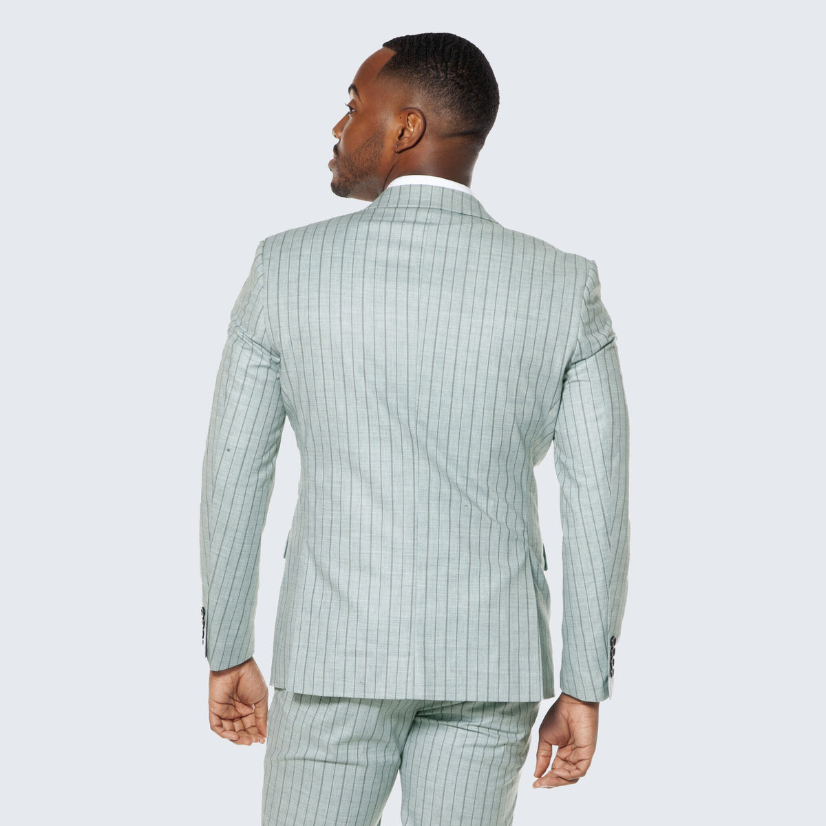 Mint Grey Suit with Pinstripes Three Piece Set - Wedding - Prom ...