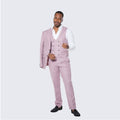 Dusty Rose Suit with Pinstripes Four Piece Set - Wedding - Prom