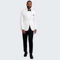 White Dinner Jacket with Shawl Lapel Classic Fit - Wedding - Prom
