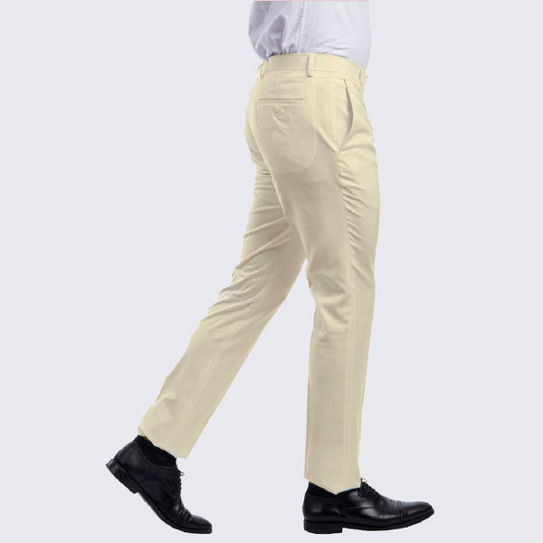 Mens Ivory Dress Pants Skinny Fit, 38