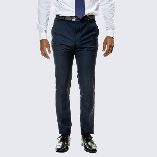 Mens Navy Blue Dress Pants Skinny Fit