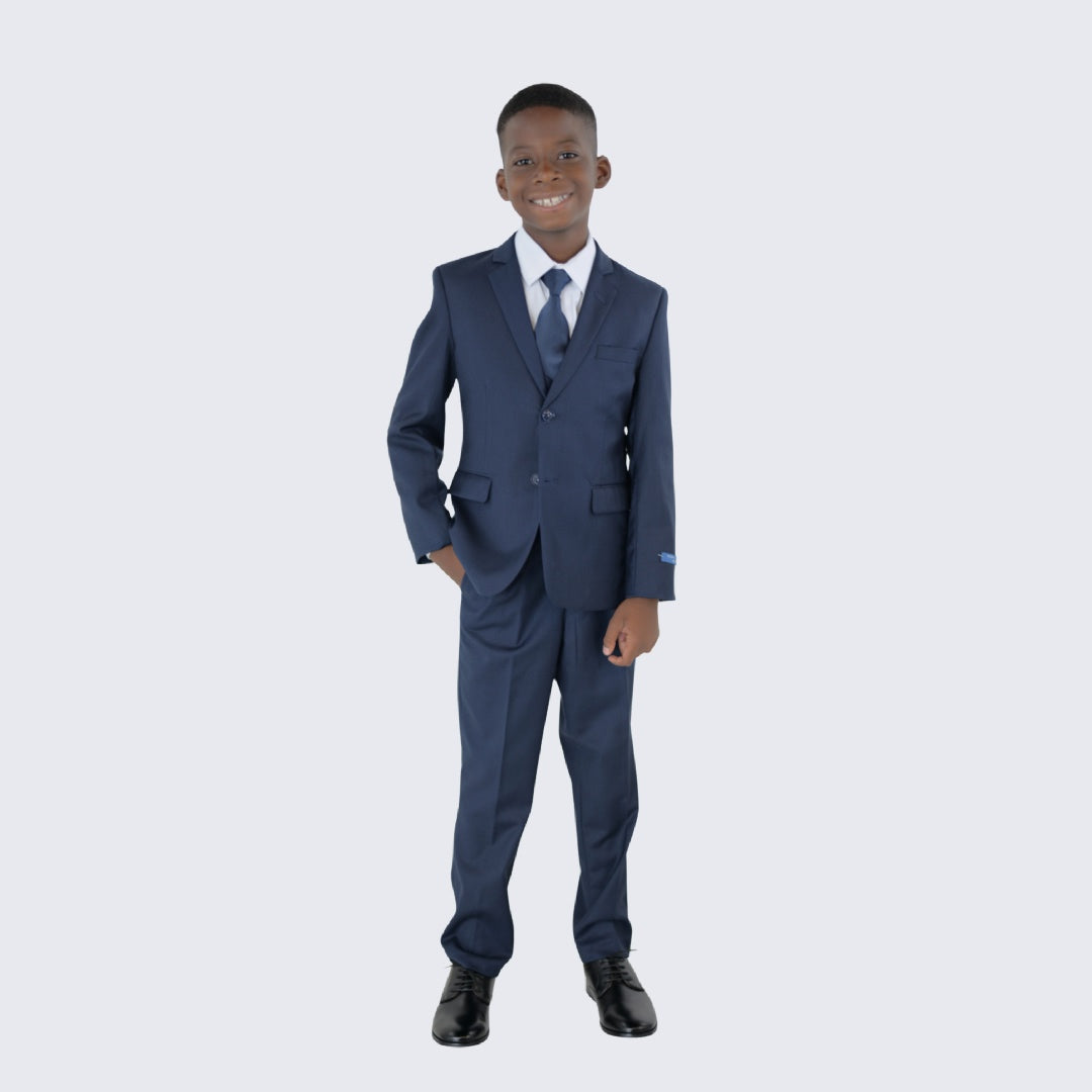thumbnail image 2 of Boys’ Formal Suit 5 Piece Set, Toddler Tuxedos For Wedding, Suits For Teens Boy Dress School Clothes 2 of 13