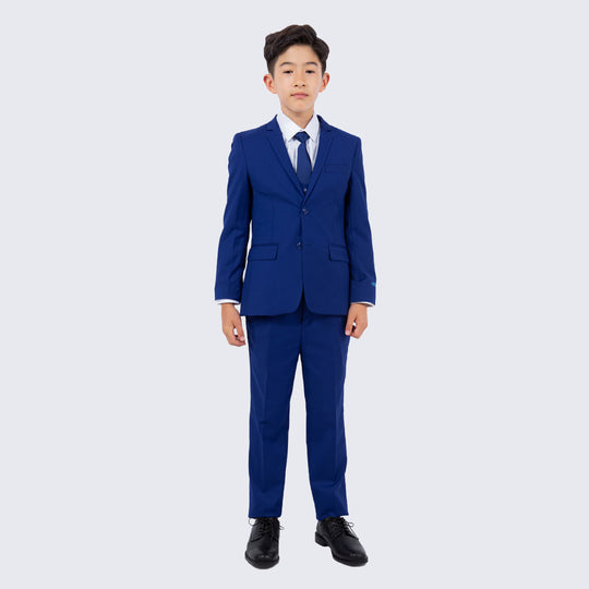 Boys Royal Blue 5-Piece Suit Set – Wedding & Ring Bearer