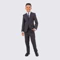 Boys Dark Gray Suit 5-Piece Set by Perry Ellis for Kids Teen Children - Wedding