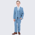 Boys Dusty Blue Suit 5-Piece Set by Perry Ellis for Kids Teen Children - Wedding