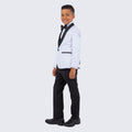 Boys Slim Fit Tuxedo White 5-Piece Set by Perry Ellis for Kids Teen Children - Wedding