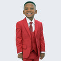 Boy's Red Slim Fit Suit by Stacy Adams