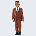 Boy's Light Brown Slim Fit Suit by Stacy Adams