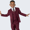 Boy's Burgundy Slim Fit Suit by Stacy Adams