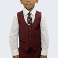 Boy's Burgundy Slim Fit Suit by Stacy Adams for Kids Teen Children - Wedding