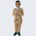 Boy's Mid Tan Slim Fit Suit by Stacy Adams