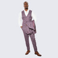 Lilac Windowpane Hybrid Fit Suit by Stacy Adams - Wedding - Prom