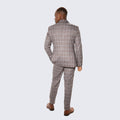Brown Windowpane Hybrid Fit Suit by Stacy Adams - Wedding - Prom