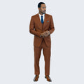 Light Brown Modern Slim Fit Suit Three Piece Set by Stacy Adams