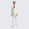 Ivory Modern Fit Suit Three Piece Set by Stacy Adams