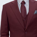Burgundy Modern Slim Fit Suit Three Piece Set by Stacy Adams
