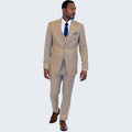 Medium Tan Modern Slim Fit Suit Three Piece Set by Stacy Adams