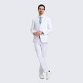 White Modern Slim Fit Suit Three Piece Set by Stacy Adams