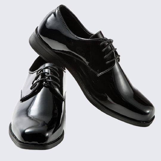 Tuxedo Shoes Patent Leather Black Square Toe - Mens