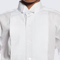 Boys Tuxedo Shirt White Wing Tip Collar Pleated
