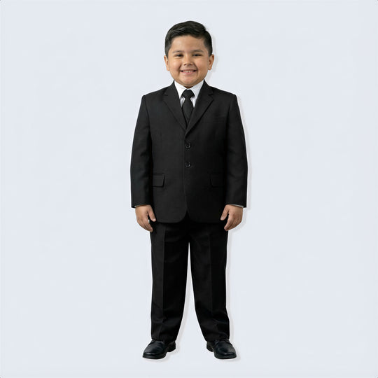 Boys Husky Suit Black 5-Piece Set