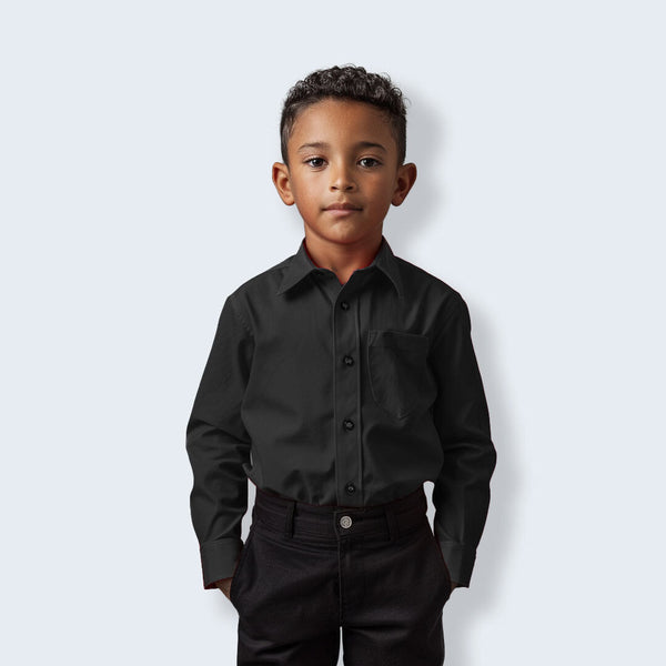 Boys Black Dress Shirt Slim Fit, 2