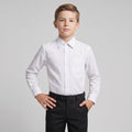 boys white dress shirt Slim Fit Long Sleeve Blue Label dress shirt Boy's Shirts CLOUDCLOTH