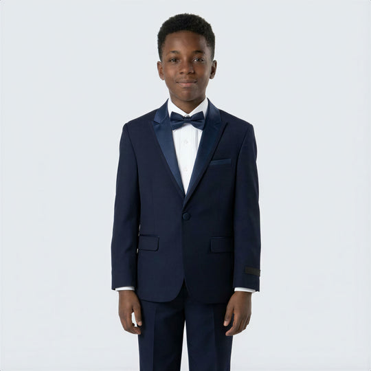 Boys Navy 4-Piece Tuxedo Set – Wedding & Ring Bearer