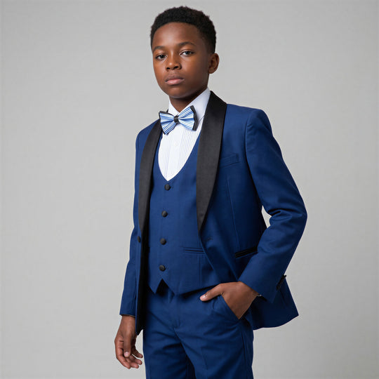 Boys Indigo Premium Slim Fit Tuxedo Set – Wedding & Ring Bearer