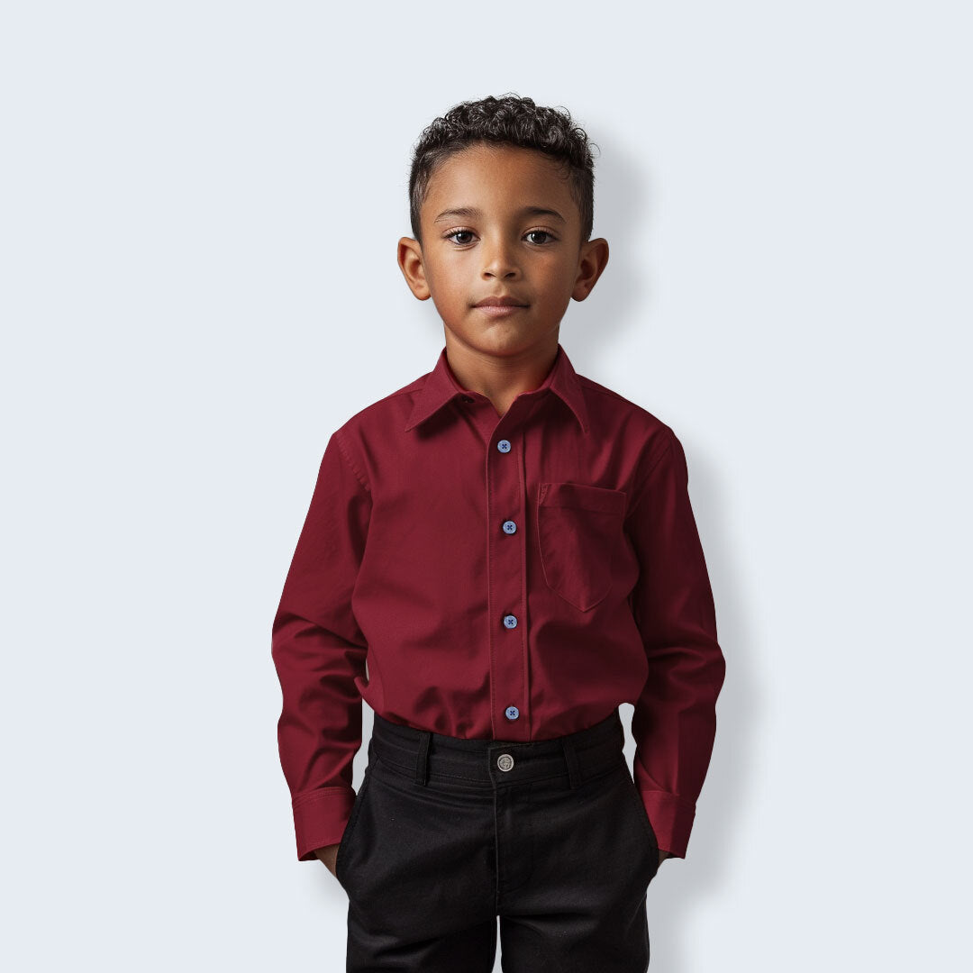 Boys burgundy dress shirt on sale