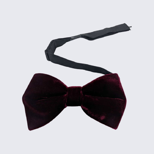 Burgundy Velvet Bow Tie Pre Tied