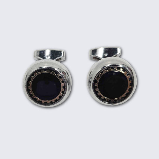 Gun Metal Onyx Cufflink Set