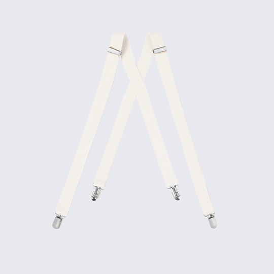 Ivory Suspenders  for Kids Teen Children - Wedding