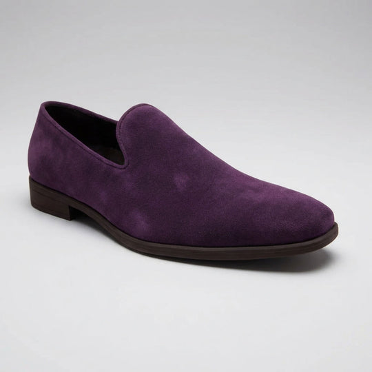 Men’s Purple Suede Loafers – Prom & Wedding Dress Shoes