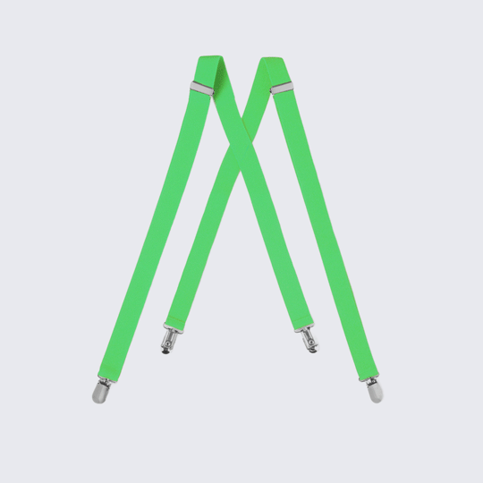 Lime Green Suspenders  for Kids Teen Children - Wedding