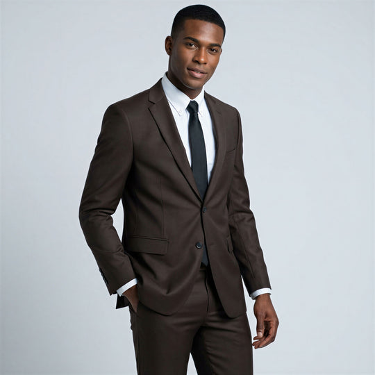 Chocolate Brown 2-Piece Modern Fit Suit with Notch Lapel – Wedding & Prom
