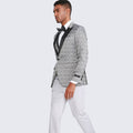 Silver Tuxedo with Fancy Pattern Three Piece Set