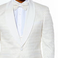 Ivory Tuxedo with Textured Pattern Four Piece Set