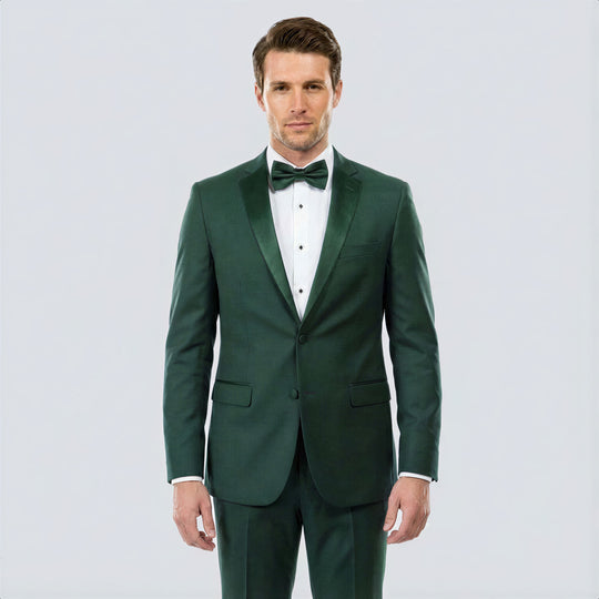 Green Tuxedo with Satin Notch Lapel – Wedding & Prom