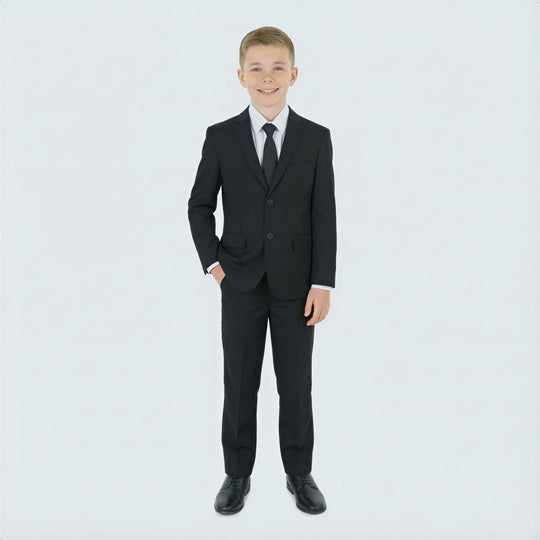 Boys Black 5-Piece Suit Set – Wedding & Ring Bearer