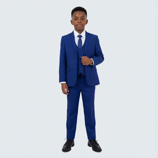 Boys Royal Blue 5-Piece Suit Set – Wedding & Ring Bearer