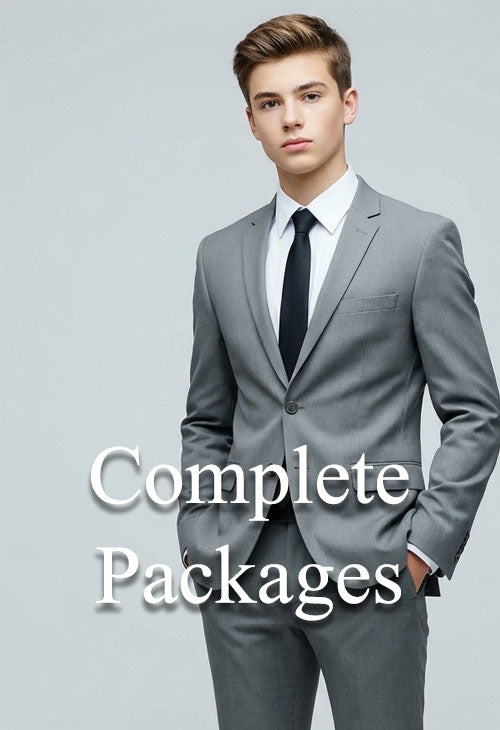 guy wearing a grey prom suit