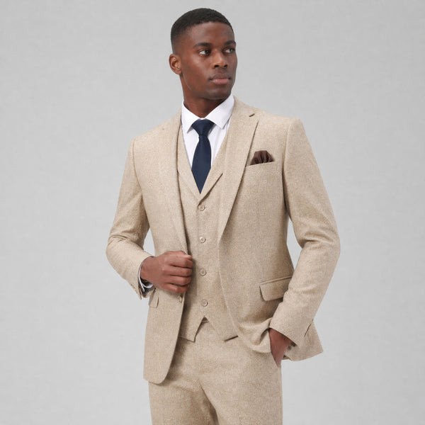 beige tuxedo dress Kristian Silk Tuxedo Dress