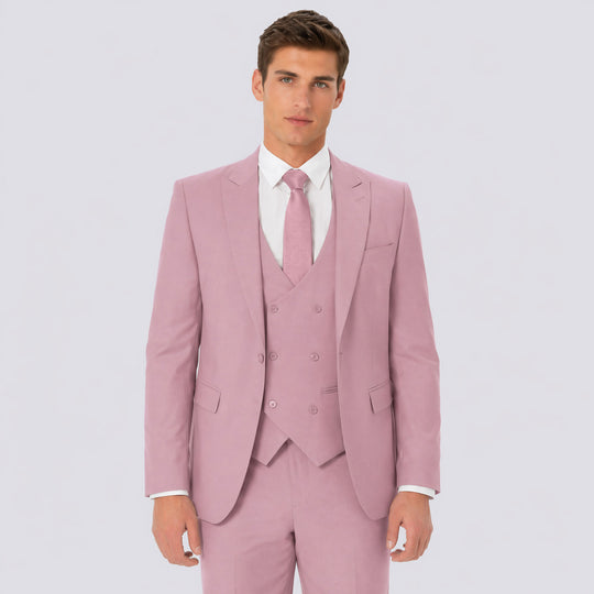 Mauve Slim Fit 3-Piece Suit – Wedding & Prom