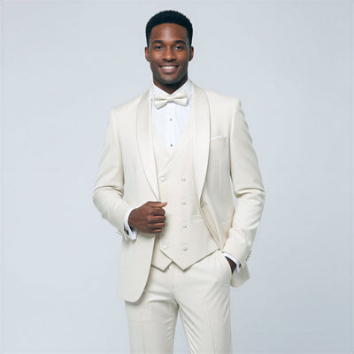 white 2 piece dress suit ARATNRIoCH Mens Suits Slim Fit Double Breasted Men Tuxedo Suit Set for Men Casual Wedding Business Party Blazer Tux and Trousers Two Button Solid Blazer Pants S perfect for those who appreciate contemporary style with a touch of sophistication Men's Premium White 2 Piece