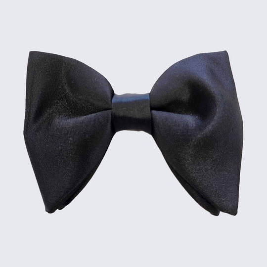 Black Oversize Premium Satin Bow Tie