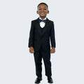 Boy's Black Slim Fit Tuxedo by Stacy Adams for Kids Teen Children - Wedding