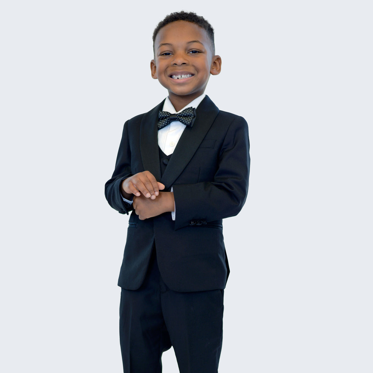 Boy's Black Slim Fit Tuxedo by Stacy Adams for Kids Teen Children ...