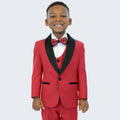 Boy's Red Slim Fit Tuxedo by Stacy Adams for Kids Teen Children - Wedding
