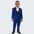 Boy's Indigo Slim Fit Tuxedo by Stacy Adams for Kids Teen Children - Wedding